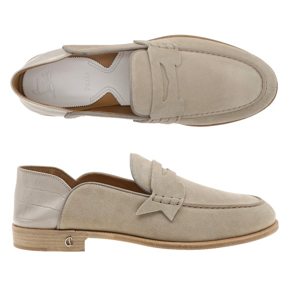 Christian Louboutin No Penny Loafer Beige Suede Leather Size 43 / 10 US New main image 7